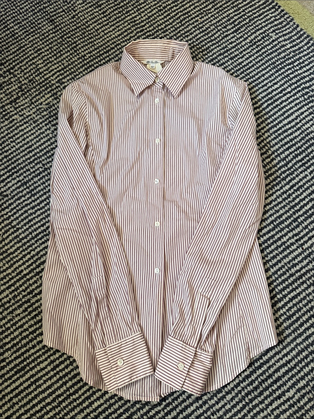 Loro Piana Vintage Pink and White Striped Dress Shirt
